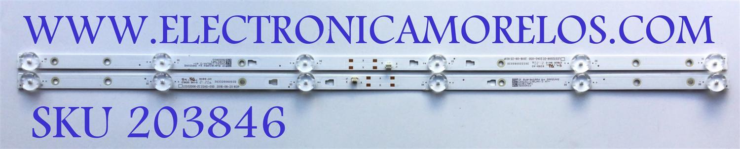 KIT DE LED'S PARA TV INSIGNIA ((2 PIEZAS)) / NUMERO DE PARTE LED32D06-ZC22AG-05D / 30332006003D / 30332006003E / 32000M10 / 210517AF1 / PANEL PT320CT01-1 / MODELO NS-32F202NA22